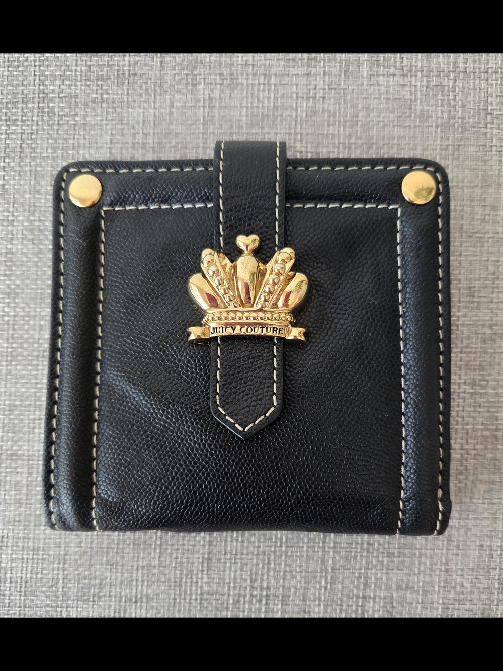 Rare Vintage Juicy Couture [Crown Royal] - Black Leather Bi-fold Wallet YSRU0472